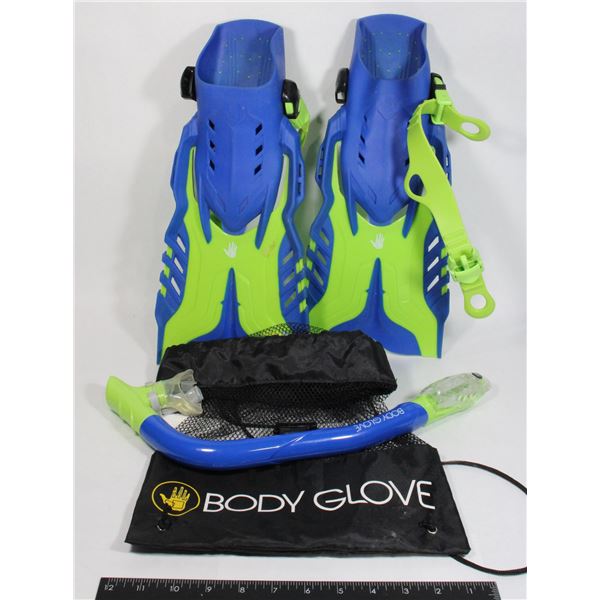 BODY GLOVE SNORKEL SET GREEN AND BLUE SIZE 1-4 JUN