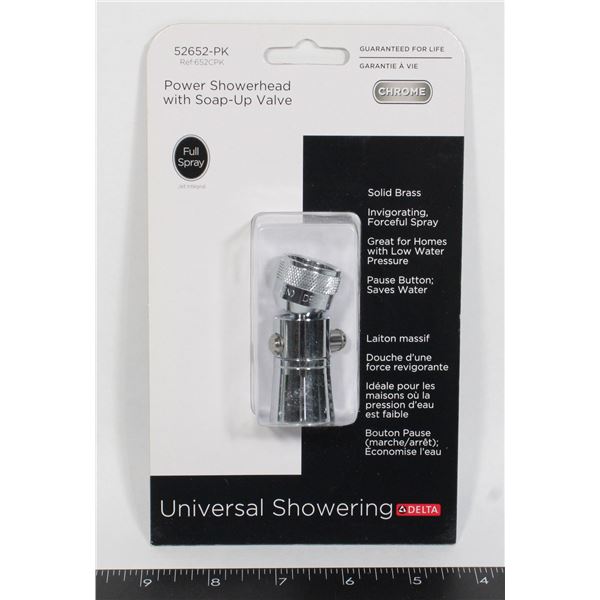 DELTA POWER SHOWER HEAD C/W SOAP-UP VALVE