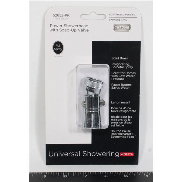 DELTA POWER SHOWER HEAD C/W SOAP-UP VALVE