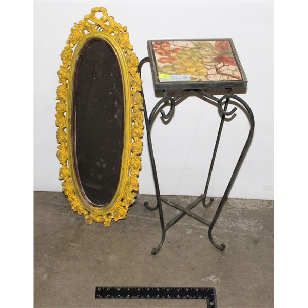 GARDEN TABLE AND MIRROR FRAME