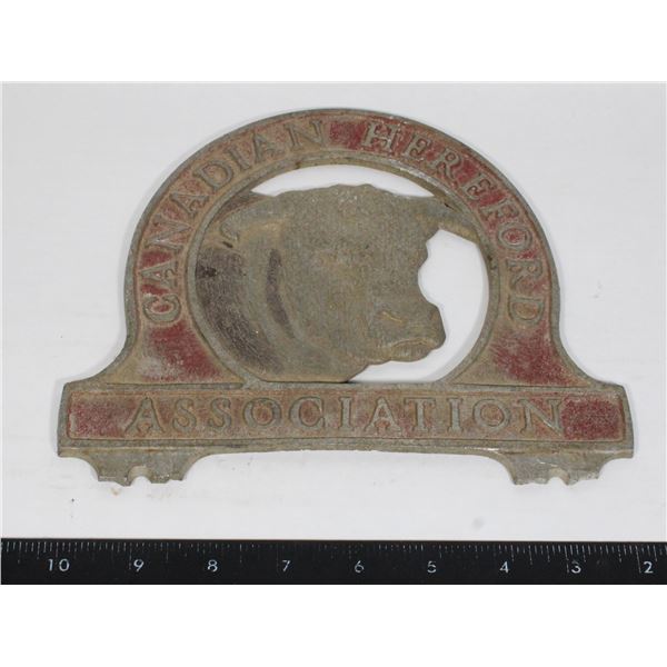 RARE CANADIAN HEREFORD ASSOCIATION LICENSE PLATE