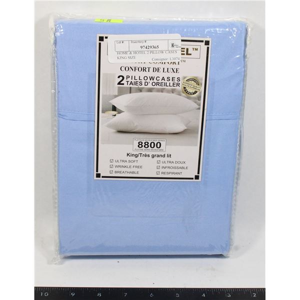 HOME & HOTEL 2 PILLOW CASES KING SIZE