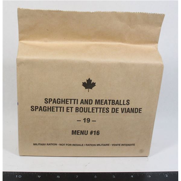 CANADIAN MILITARY RATION MENU #16 SPAGHETTI