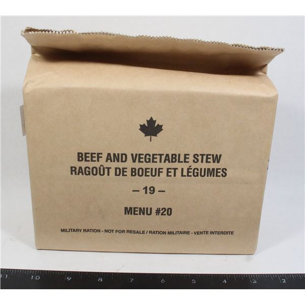 CANADIAN MILITARY RATION MENU #28 BEEF & VEG STEW