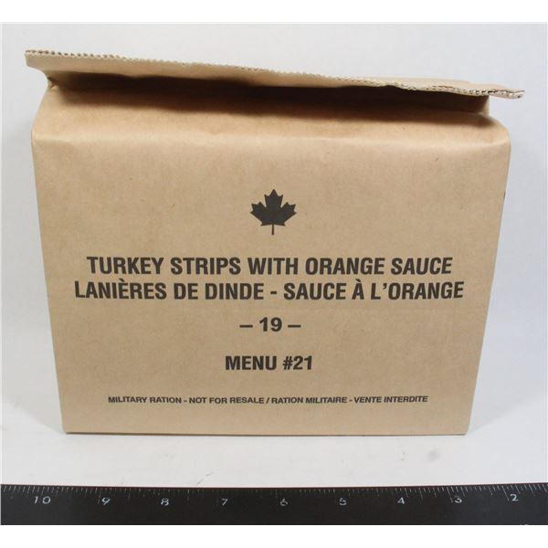 CANADIAN MILITARY RATION MENU #21 TURKEY STRIPS W/