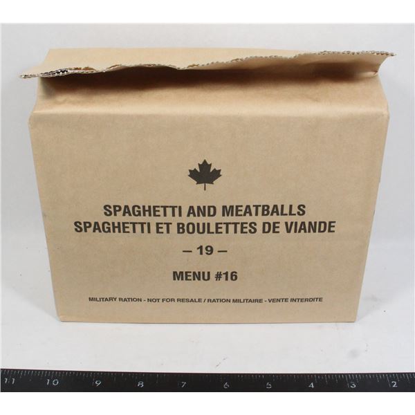 CANADIAN MILITARY RATION MENU #16 SPAGHETTI