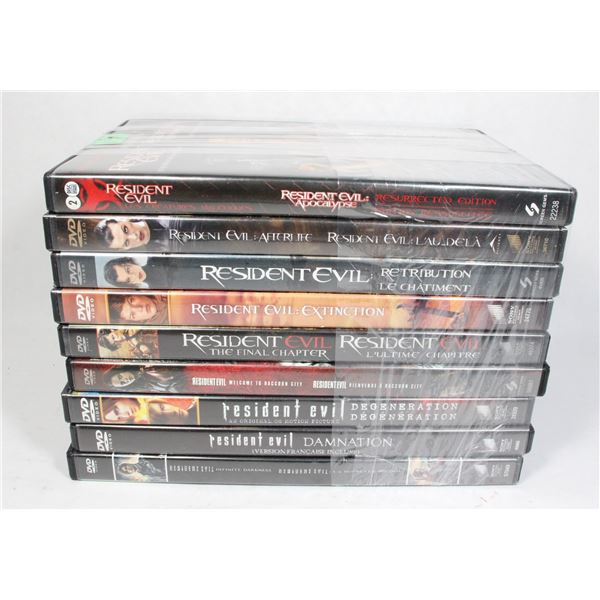 RESIDENT EVIL DVD MOVIES (9 MOVIES)