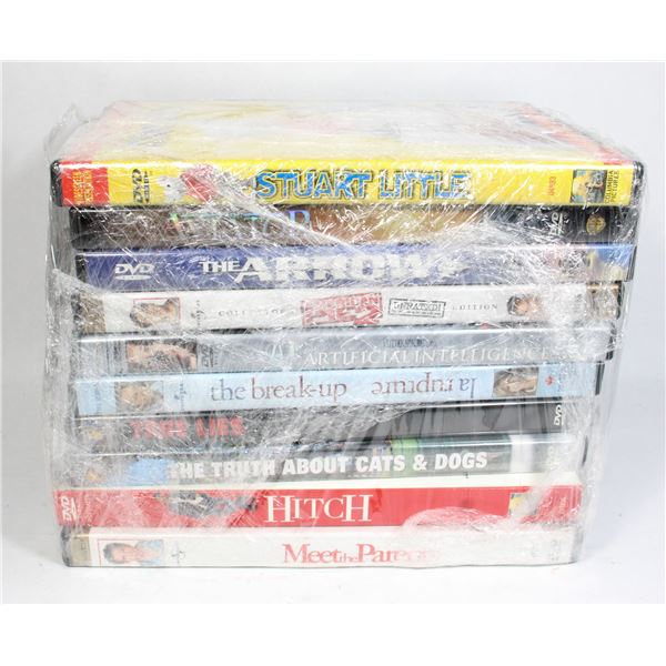 LOT OF 10 DVDS INCLUDING TRUE LIES THE ARROW AMERI