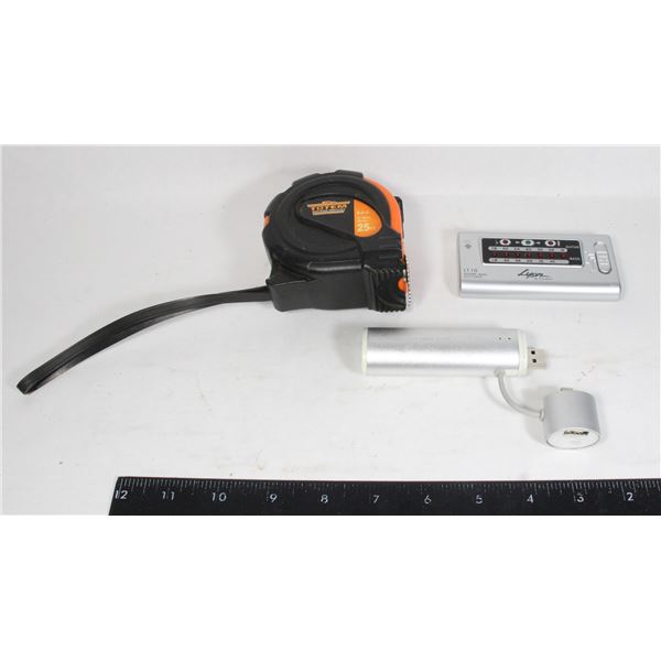 AUTO TUNER, USB CHARGER AND MEASURING TAPE