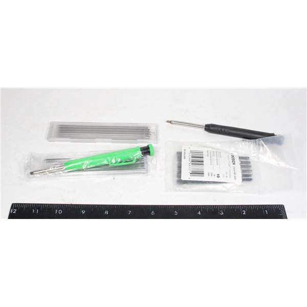 CARPENTER PENCILS WITH REPLACEMENTS AND BOSCH BITS