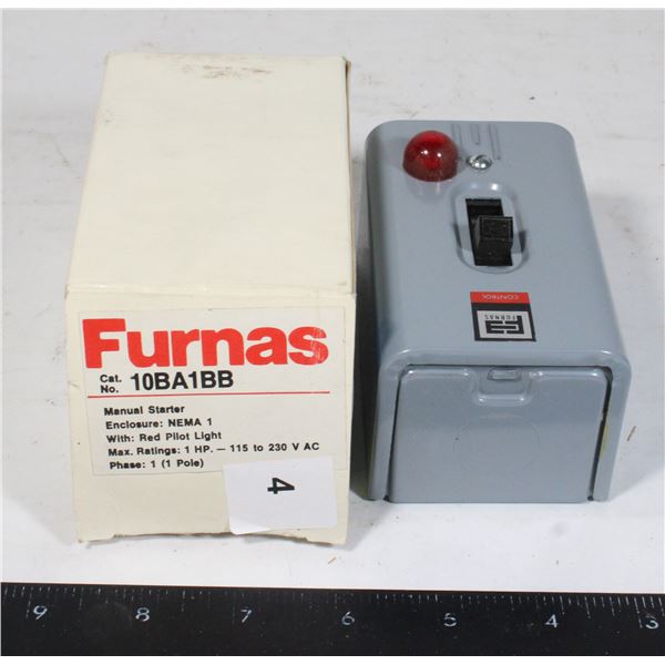 FURNAS MANUAL STARTER SWITCH WITH LIGHT, NEW
