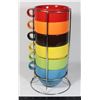 Image 1 : RAINBOW SOUP BOWLS WITH RACK