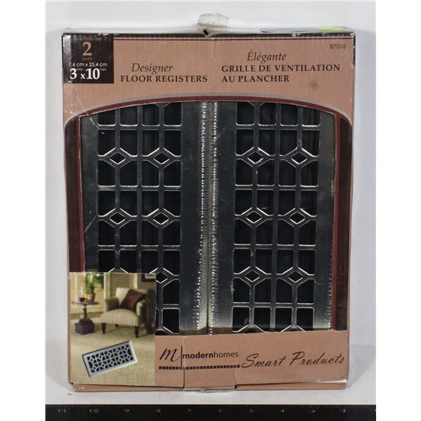 2PK DESIGNER FLOOR REGISTERS 3"X10"