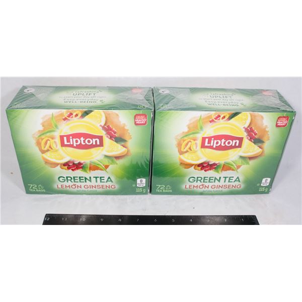 LIPTON GREEN TEA LEMON GINSENG 72 BAGS X 2