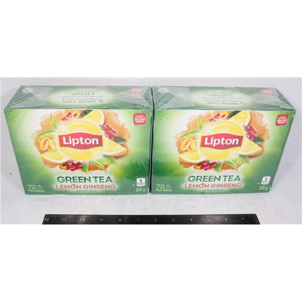 LIPTON GREEN TEA LEMON GINSENG 72 BAGS X 2