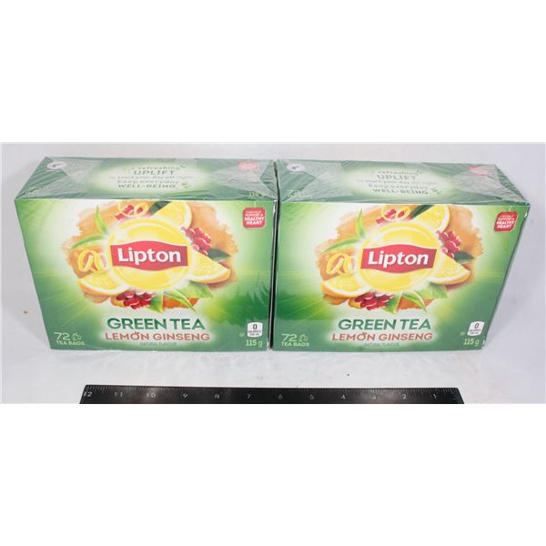 LIPTON GREEN TEA LEMON GINSENG 72 BAGS X 2