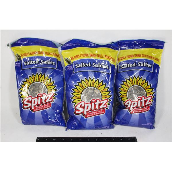 3 BAGS SALTED SPITZ SUNFLOWER SEEDS 1.1KG