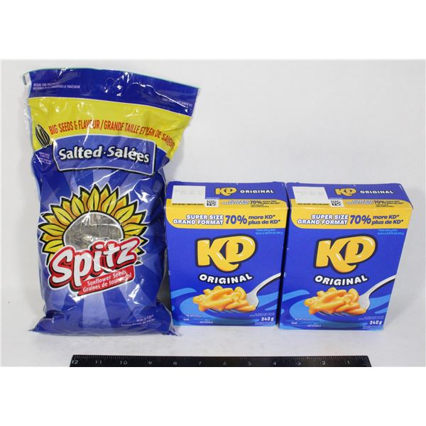 SPITZ SEEDS & KRAFT DINNER LOT 1050G