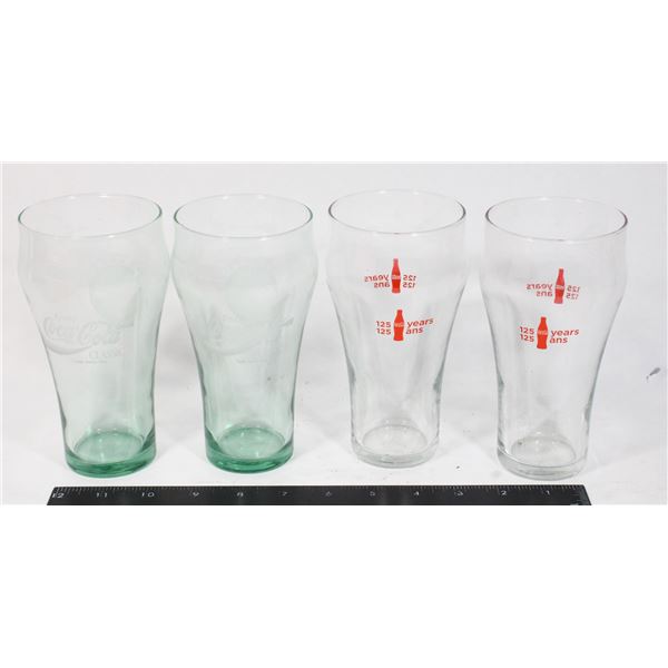 LOT OF 4 MIXED COLLECTIBLE COKE GLASSES