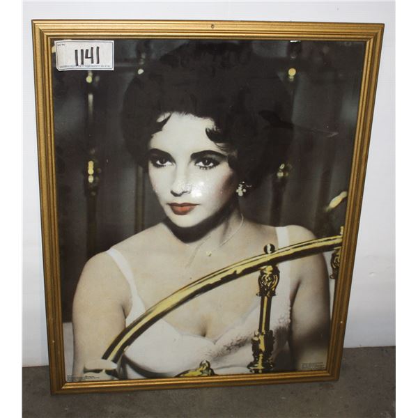 FRAMED VINTAGE ELIZABETH TAYLOR AQUARIUS
