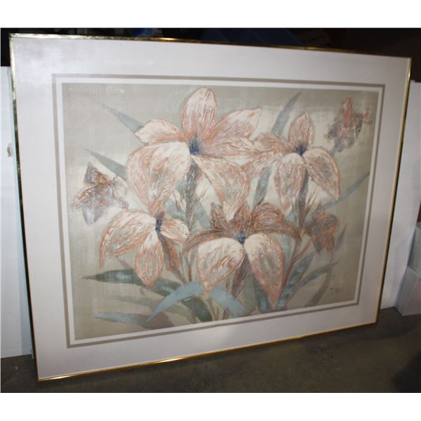FLORAL DESIGNED WALL ART. SIGNED