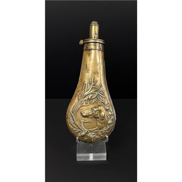 G. Roe Riling 939 Hunting Dog Brass Powder Flask