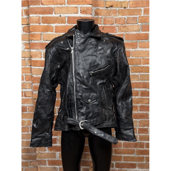 Diamond Plate Buffalo Leather Motorcycle Jacket