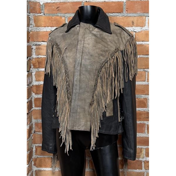 Vintage Leather Fringe Motorcycle Jacket