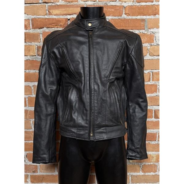 Leather Motorcycle Cafe Racer Jacket