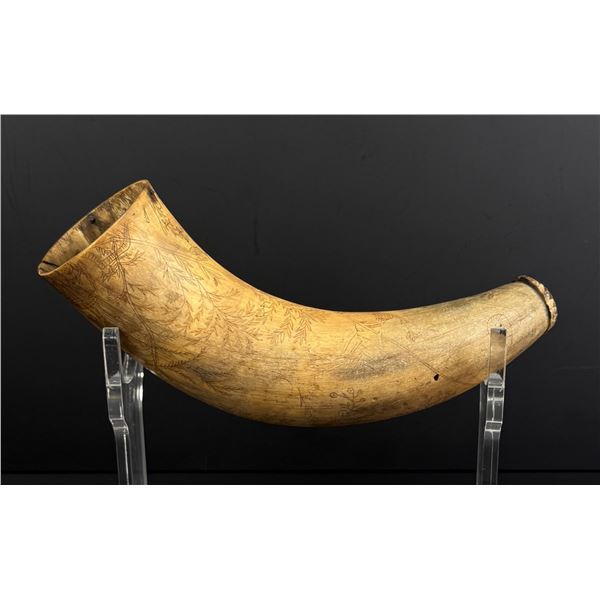 1750s British Unicorn Hunter Scrimshaw Powder Horn