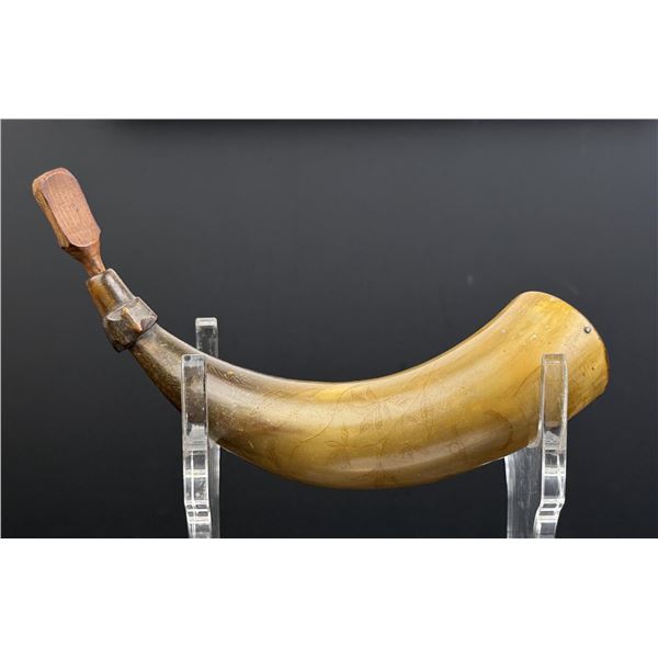 Early American Scrimshaw Powder Horn