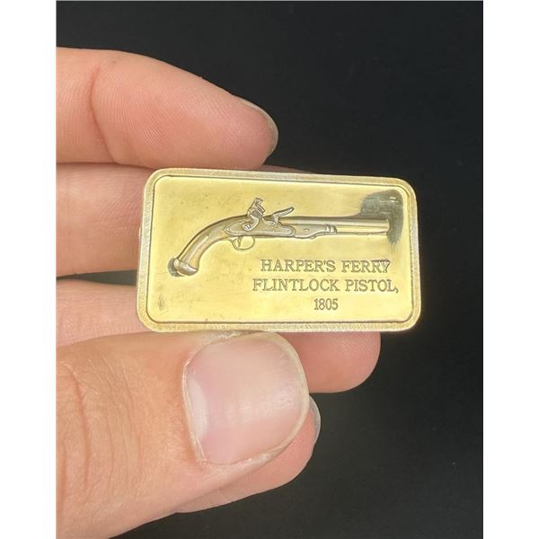 Lincoln Mint Harper's Ferry Pistol 1oz Silver Bar