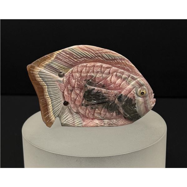 Rhodochrosite Fish Carving