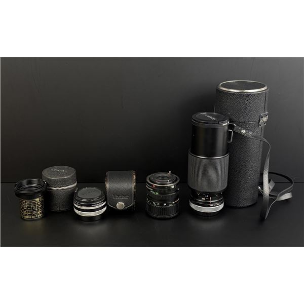 Collection of Camera Lenses and Accessories