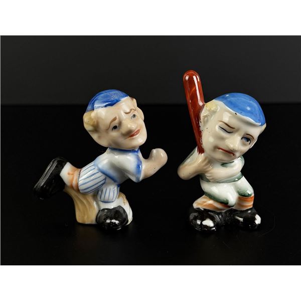 Occupied Japan Porcelain Baseball Figurines