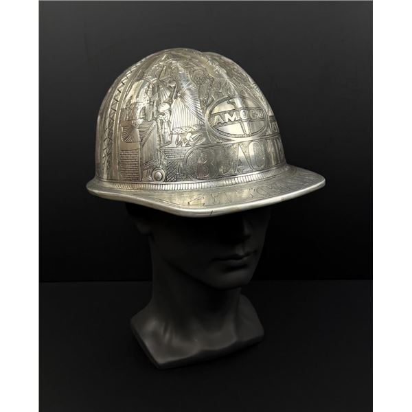 Outstanding Engraved Amoco Oil Aluminum Hard Hat