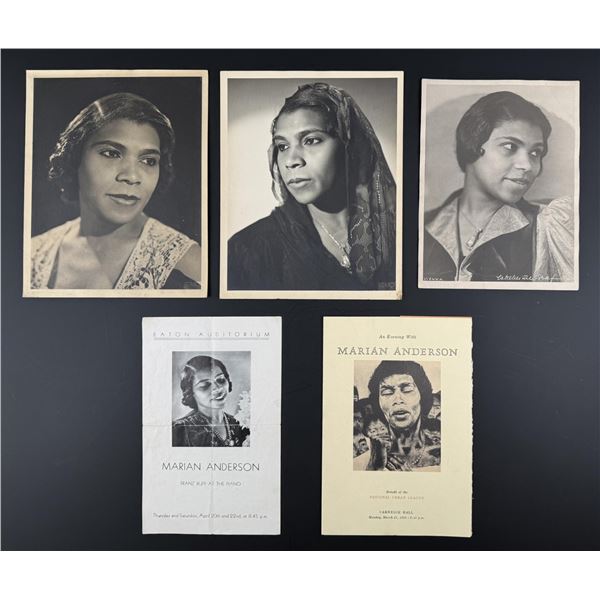 Group of Marian Anderson Photos and Programs