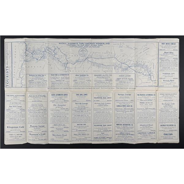1920 Automobile Road Map & Touring Guide