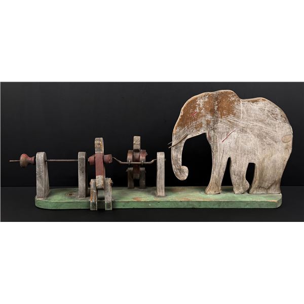 Folk Art Elephant and Chinamen Whirligig