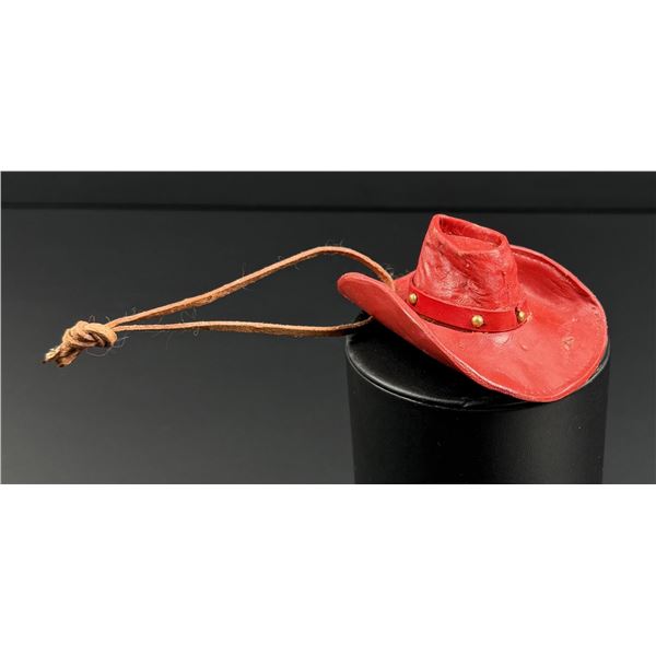 Red Leather Cowboy Hat Christmas Ornament