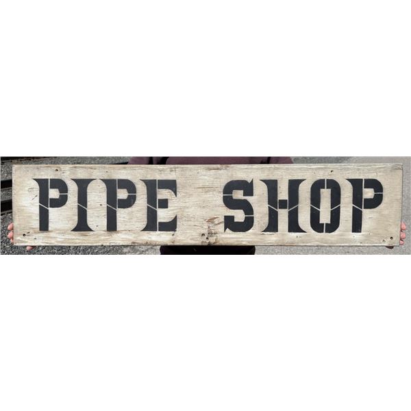 Antique Wooden Pipe Shop Sign