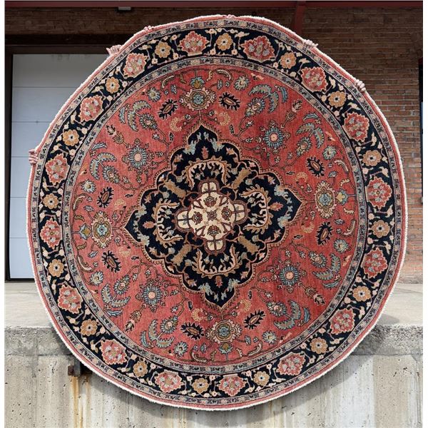 Round Heriz Persian Oriental Rug