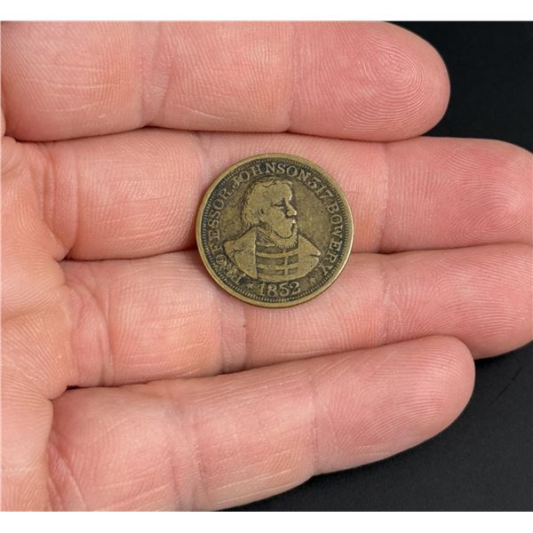 1852 Professor Johnson Advertising Merchant Token