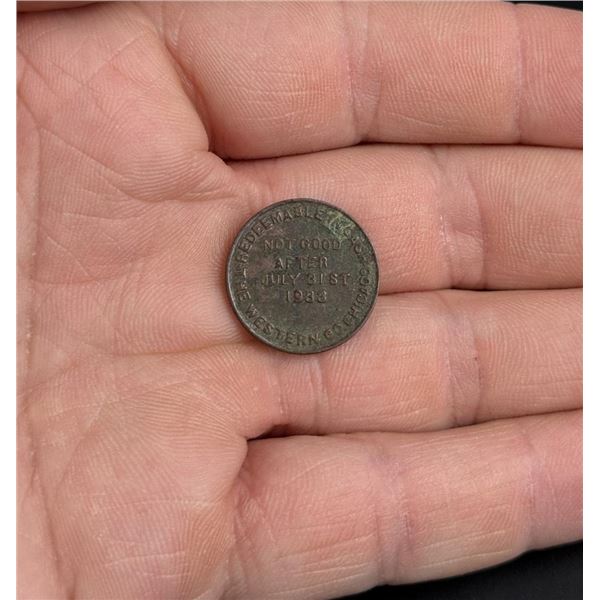 1933 Western Co Dr Wests Chicago Trade Token