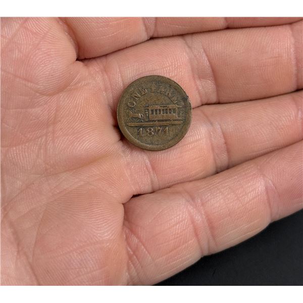 1871 California Railroad Transportation Token