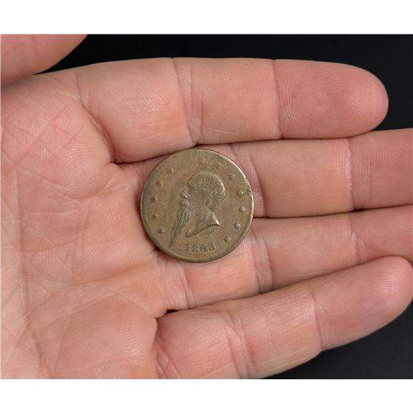 1863 Gustavus Lindenmueller Civil War Token