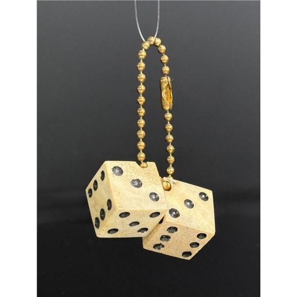 Civil War Era Carved Bone Dice Keychain
