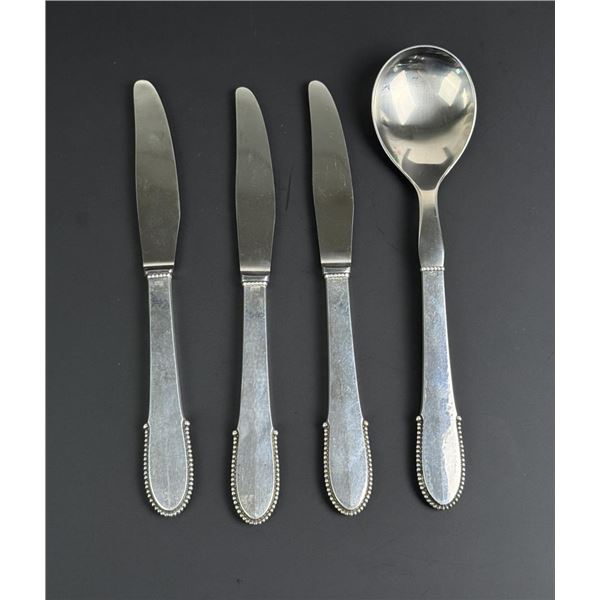 Georg Jensen Beaded Sterling Silver Flatware