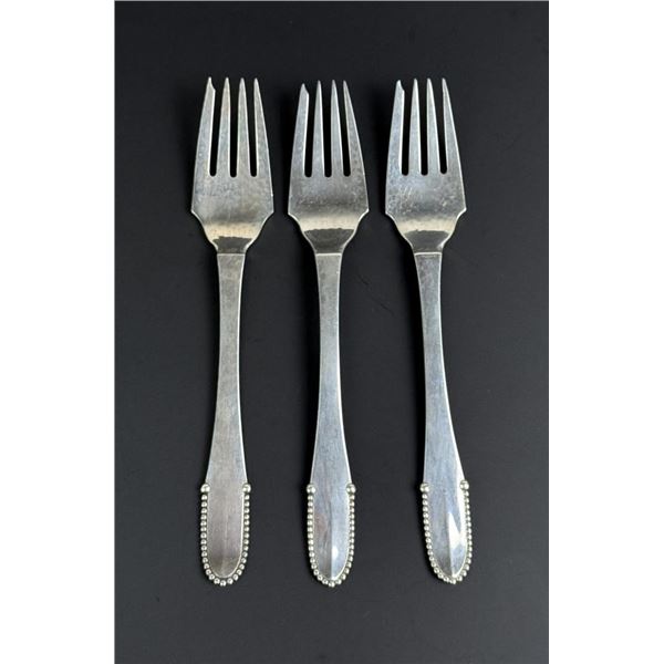 Georg Jensen Beaded Sterling Silver Forks