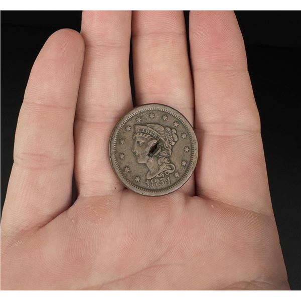 1854 United States Braided Hair Large Cent